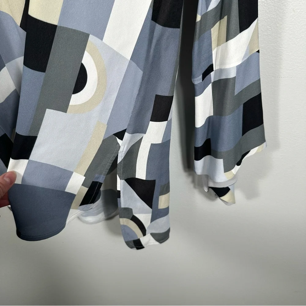 Lafayette 148 New York Scottie Abstract Geometric Blouse Size Small Contemporary - Picture 13 of 14